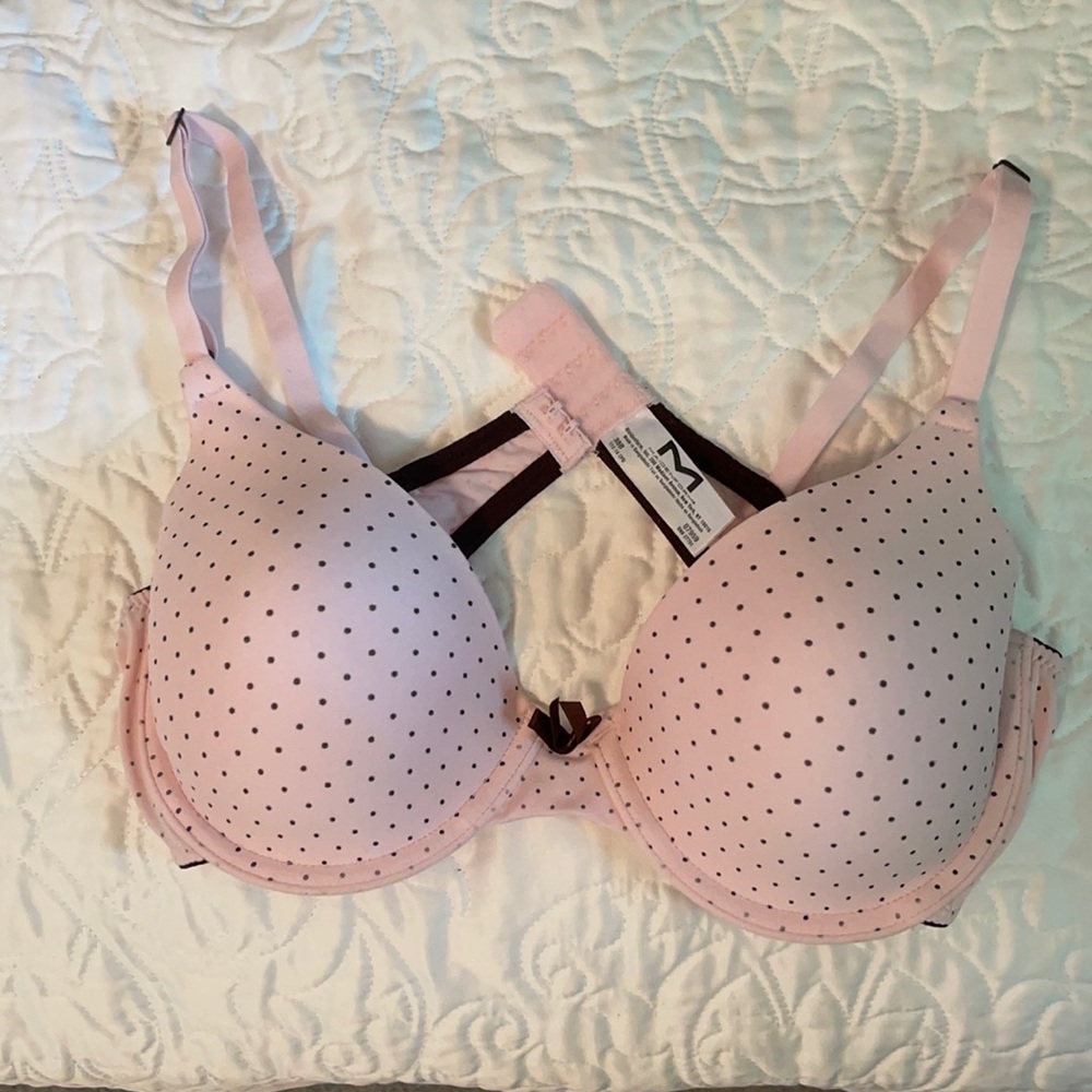 Pink w/brown polka dots Maidenform 38B Bra